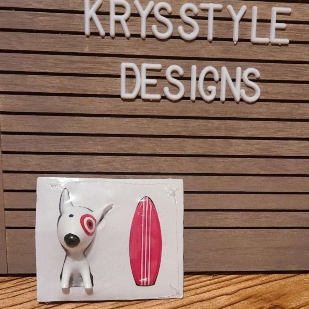 NEW Target Bullseye Dog and Surfboard Figurines Playground Spot Summer